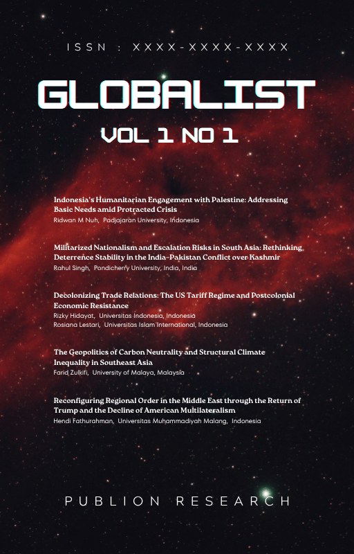 					View Vol. 1 No. 1 (2025): Globalist: Journal of Global South Politics and Society
				